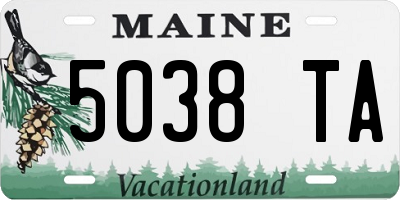 ME license plate 5038TA