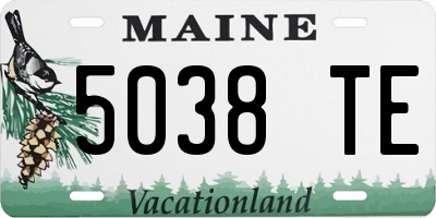 ME license plate 5038TE