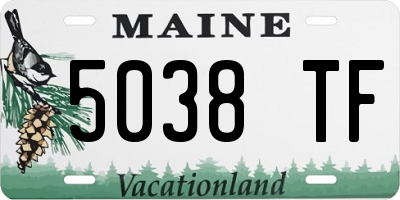 ME license plate 5038TF