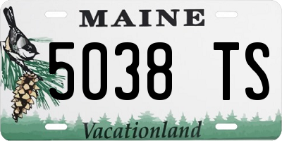 ME license plate 5038TS
