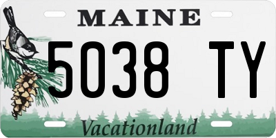 ME license plate 5038TY