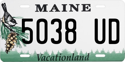 ME license plate 5038UD