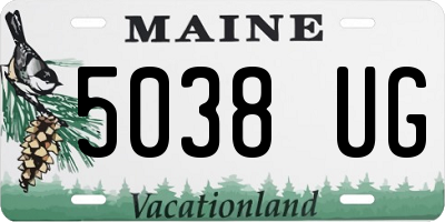 ME license plate 5038UG