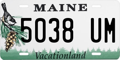 ME license plate 5038UM