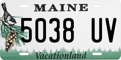 ME license plate 5038UV