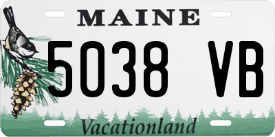 ME license plate 5038VB