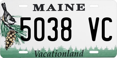 ME license plate 5038VC