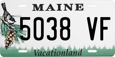 ME license plate 5038VF