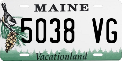 ME license plate 5038VG