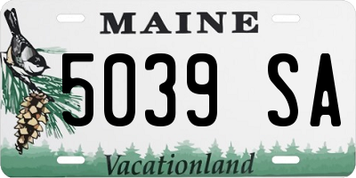 ME license plate 5039SA