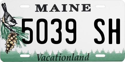 ME license plate 5039SH