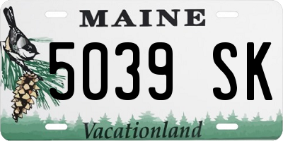 ME license plate 5039SK