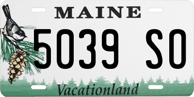 ME license plate 5039SO