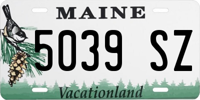 ME license plate 5039SZ