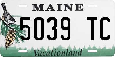 ME license plate 5039TC