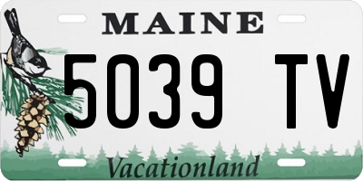 ME license plate 5039TV