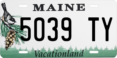 ME license plate 5039TY