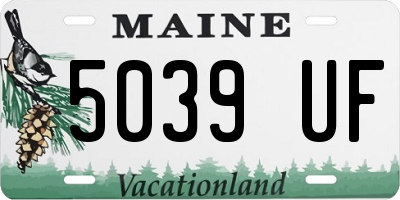 ME license plate 5039UF