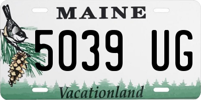 ME license plate 5039UG