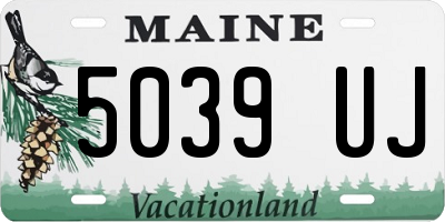 ME license plate 5039UJ