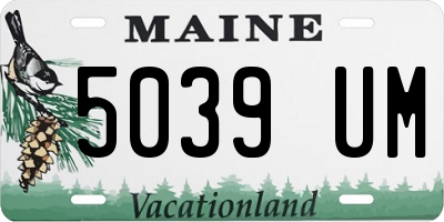 ME license plate 5039UM