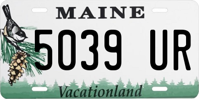 ME license plate 5039UR