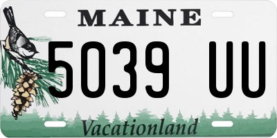 ME license plate 5039UU