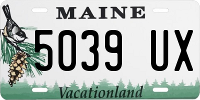 ME license plate 5039UX