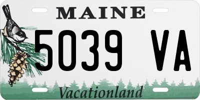 ME license plate 5039VA