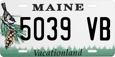 ME license plate 5039VB
