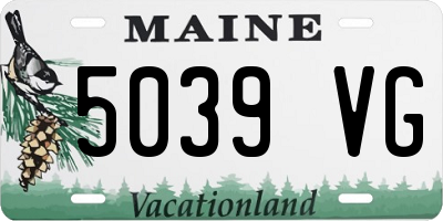 ME license plate 5039VG