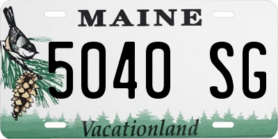 ME license plate 5040SG