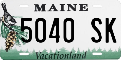 ME license plate 5040SK