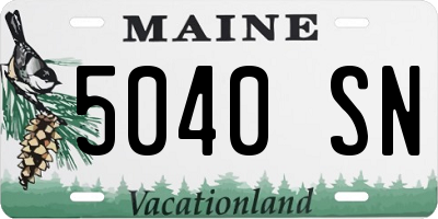 ME license plate 5040SN