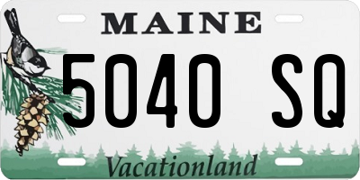 ME license plate 5040SQ