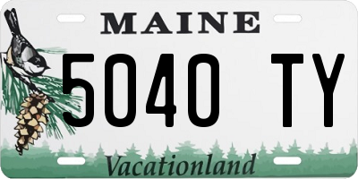 ME license plate 5040TY