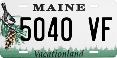 ME license plate 5040VF