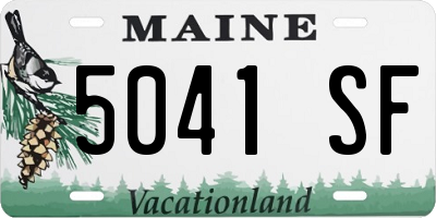 ME license plate 5041SF