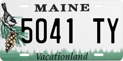 ME license plate 5041TY