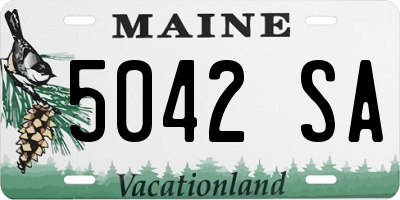 ME license plate 5042SA