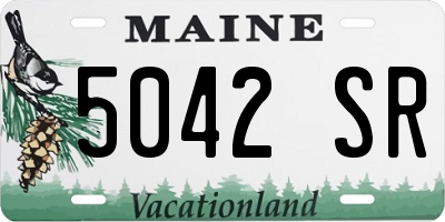 ME license plate 5042SR