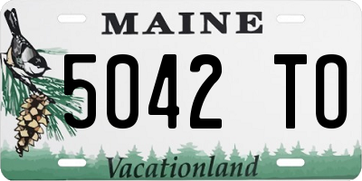 ME license plate 5042TO