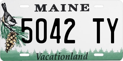 ME license plate 5042TY