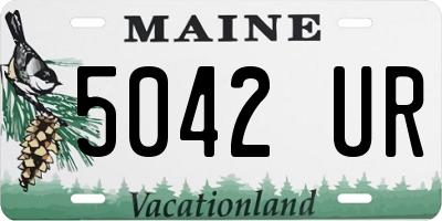 ME license plate 5042UR