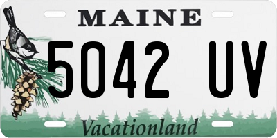 ME license plate 5042UV