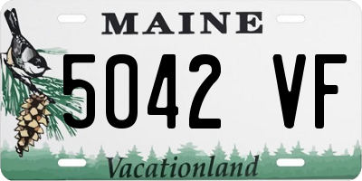 ME license plate 5042VF