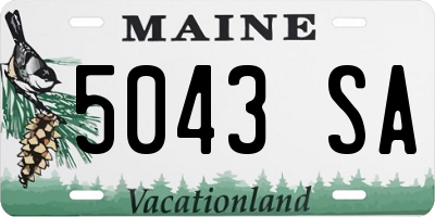 ME license plate 5043SA