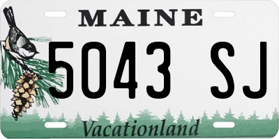 ME license plate 5043SJ