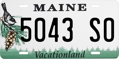 ME license plate 5043SO
