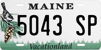 ME license plate 5043SP